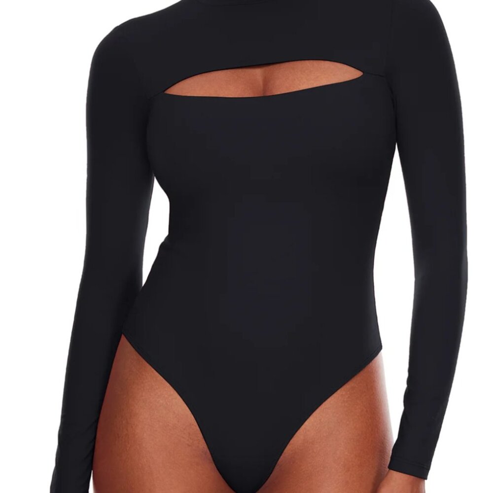 Abercrombie Mockneck Cutout Sweater Bodysuit.